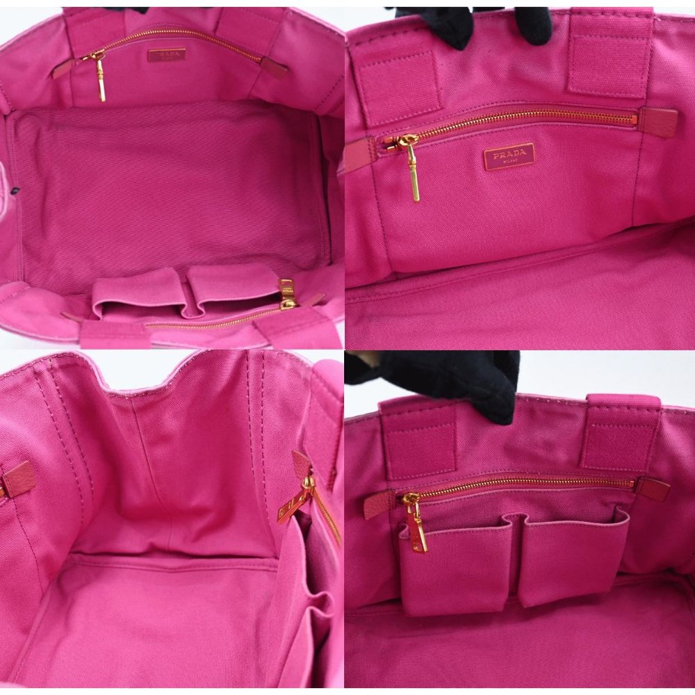 Auth Prada Canapa Hand Bag Pink Canvas #36583P34B - Picture 10 of 12